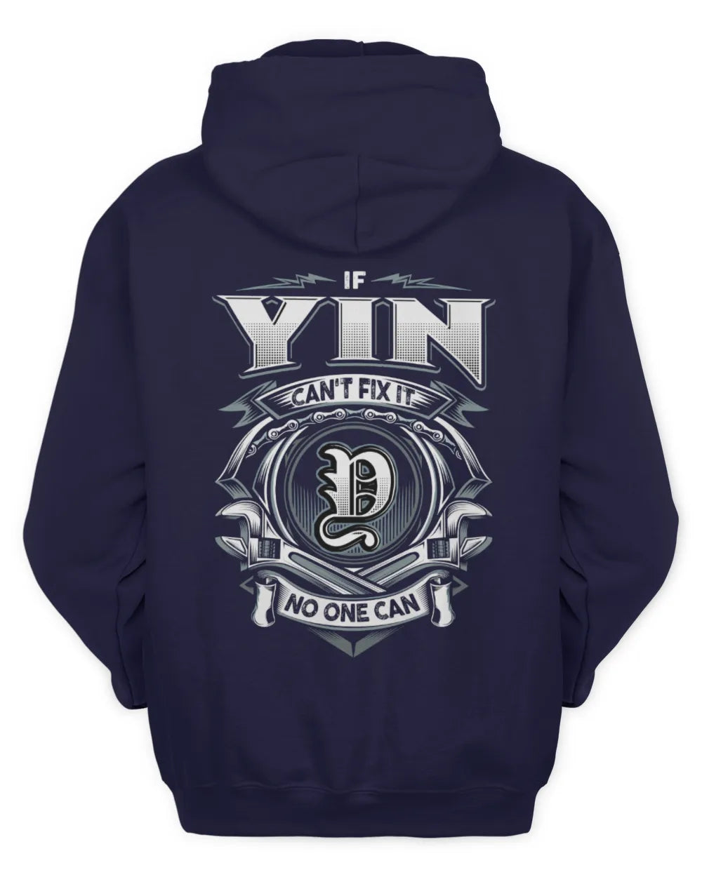 YIN AP81-K4-626 - Personalized Ahmed Quote Apparel “If Ahmed Can't Fix It, No One Can” - Unisex Hoodie - Navy