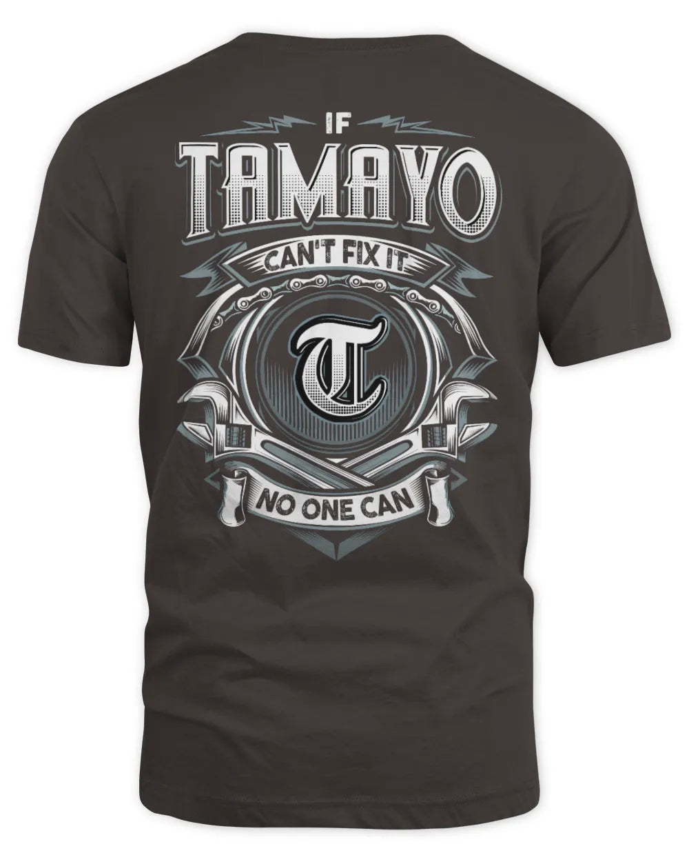 TAMAYO AP81-K4-626 - Personalized Ahmed Quote Apparel “If Ahmed Can't Fix It, No One Can” - Unisex Standard T-Shirt - Dark Chocolate