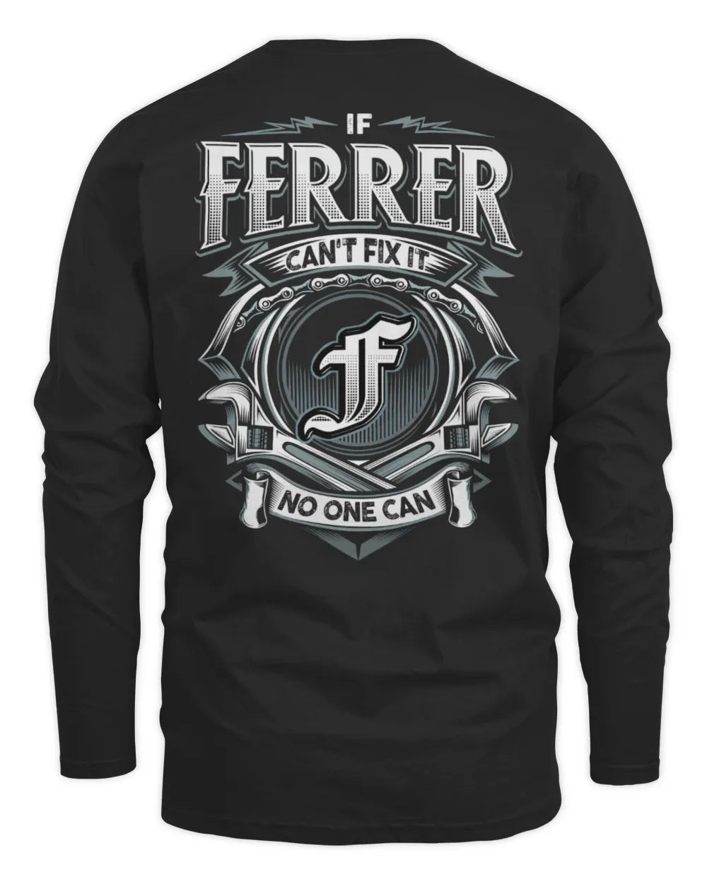 FERRER AP81-K4-626 - Personalized Ahmed Quote Apparel “If Ahmed Can't Fix It, No One Can” - Men's Long Sleeved T-Shirt - Black