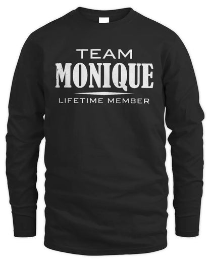 MONIQUE BL62-K4-128 - Personalized “Team NAME Lifetime Member” - Men's Long Sleeved T-Shirt - Black