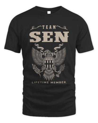 SEN TP06-K82 – Personalized Classic Style Apparel “Team NAME Lifetime Member” - Unisex Standard T-Shirt - Black