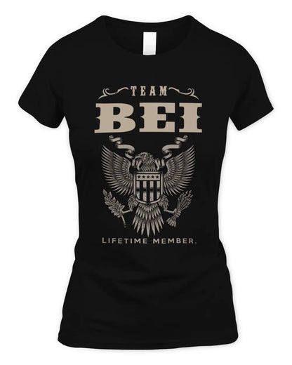 BEI TP06-K82 – Personalized Classic Style Apparel “Team NAME Lifetime Member” - Women's Standard T-Shirt - Black
