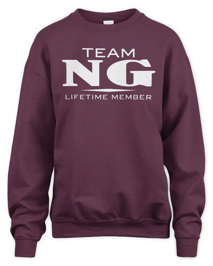 NG BL62-K4-128 - Personalized “Team NAME Lifetime Member” - Unisex Sweatshirt - Maroon