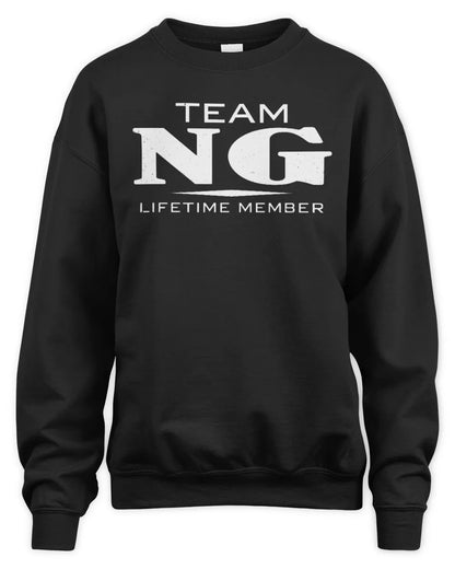 NG BL62-K4-128 - Personalized “Team NAME Lifetime Member” - Unisex Sweatshirt - Black