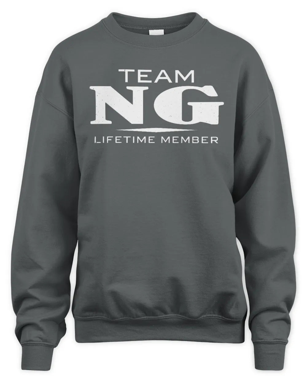 NG BL62-K4-128 - Personalized “Team NAME Lifetime Member” - Unisex Sweatshirt - Charcoal