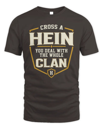 HEIN NT1-K008 Cross A/An NAME, You Deal With the Whole Clan | Personalized Vintage T-Shirt - Unisex Standard T-Shirt - Dark Chocolate