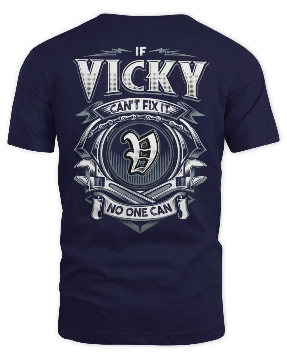 VICKY AP81-K4-626 - Personalized Ahmed Quote Apparel “If Ahmed Can't Fix It, No One Can” - Unisex Standard T-Shirt - Navy