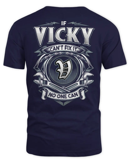 VICKY AP81-K4-626 - Personalized Ahmed Quote Apparel “If Ahmed Can't Fix It, No One Can” - Unisex Standard T-Shirt - Navy