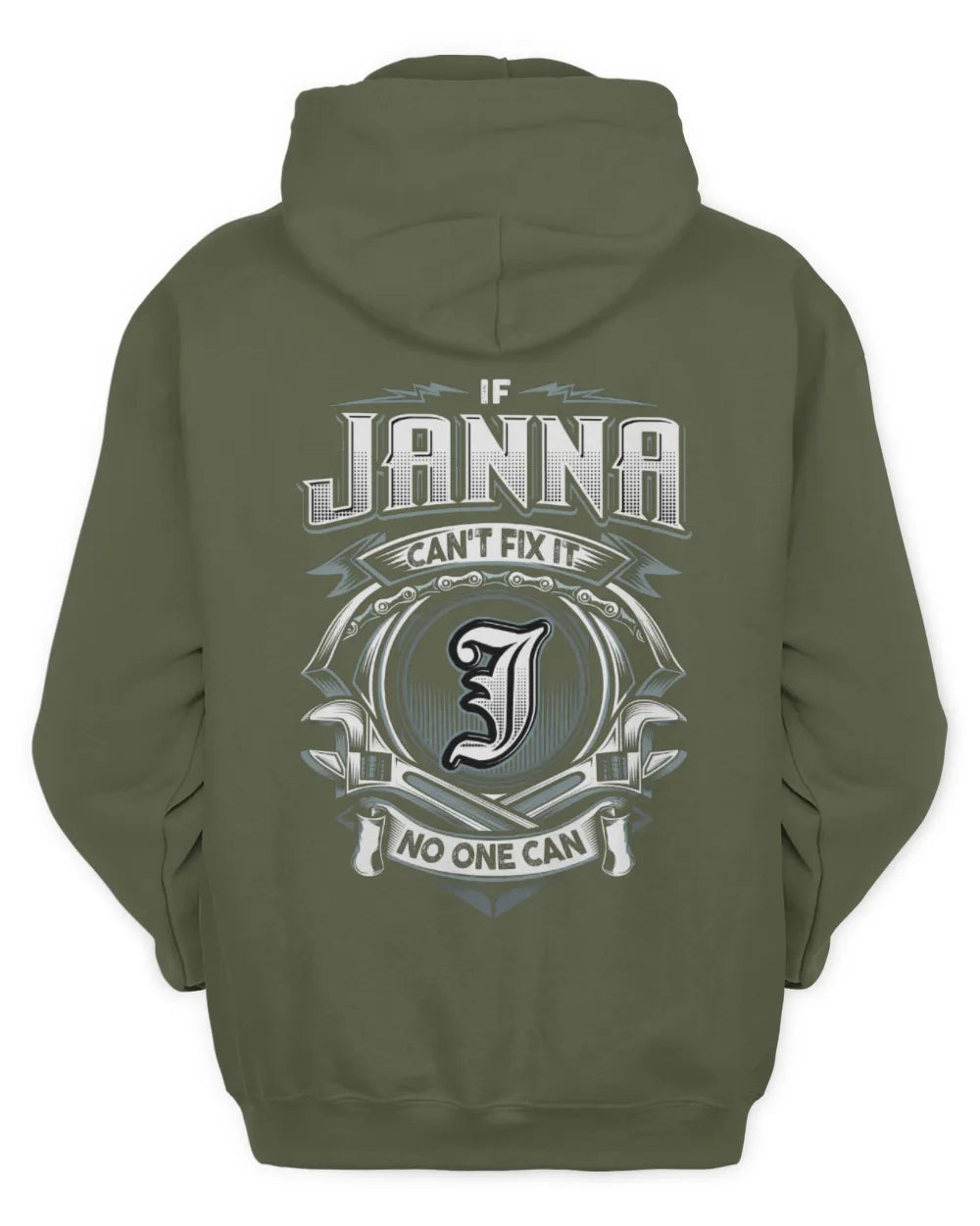 JANNA AP81-K4-626 - Personalized Ahmed Quote Apparel “If Ahmed Can't Fix It, No One Can” - Unisex Hoodie - Military Green