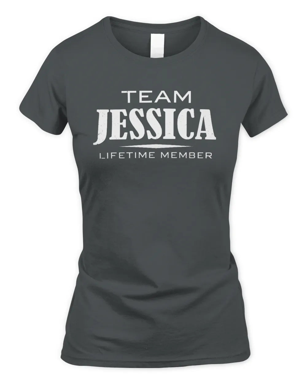 JESSICA BL62-K4-128 - Personalized “Team NAME Lifetime Member” - Women's Standard T-Shirt - Charcoal