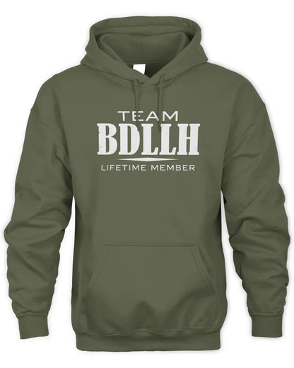 BDLLH BL62-K4-128 - Personalized “Team NAME Lifetime Member” - Unisex Hoodie - Military Green
