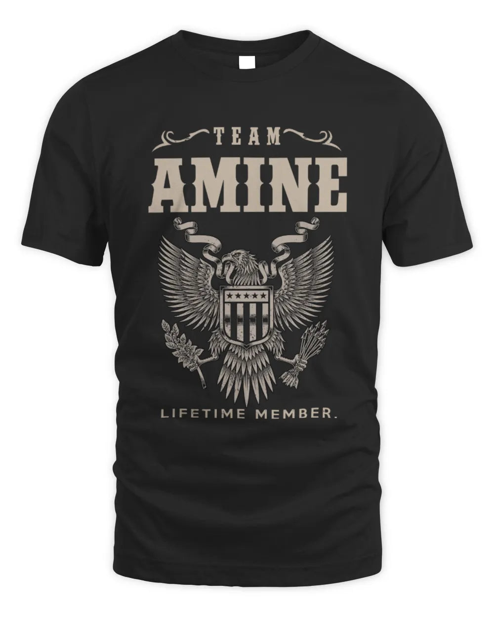 AMINE TP06-K82 – Personalized Classic Style Apparel “Team NAME Lifetime Member” - Unisex Standard T-Shirt - Black