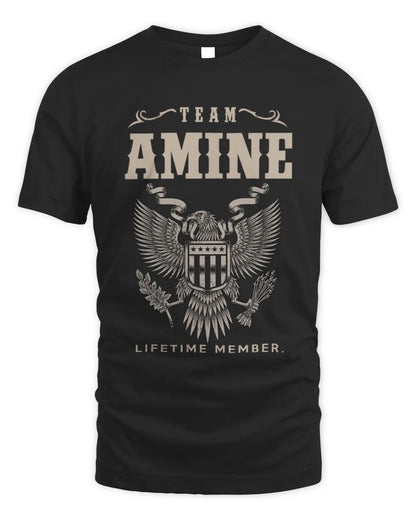 AMINE TP06-K82 – Personalized Classic Style Apparel “Team NAME Lifetime Member” - Unisex Standard T-Shirt - Black