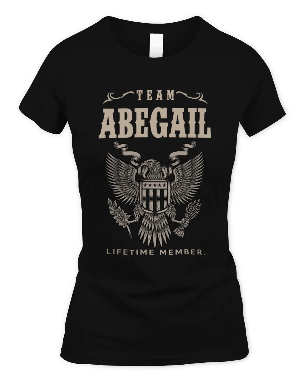 ABEGAIL TP06-K82 – Personalized Classic Style Apparel “Team NAME Lifetime Member” - Women's Standard T-Shirt - Black