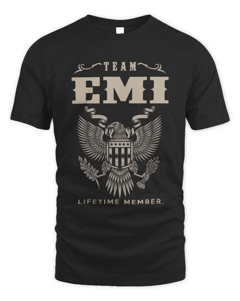 EMI TP06-K82 – Personalized Classic Style Apparel “Team NAME Lifetime Member” - Unisex Standard T-Shirt - Black