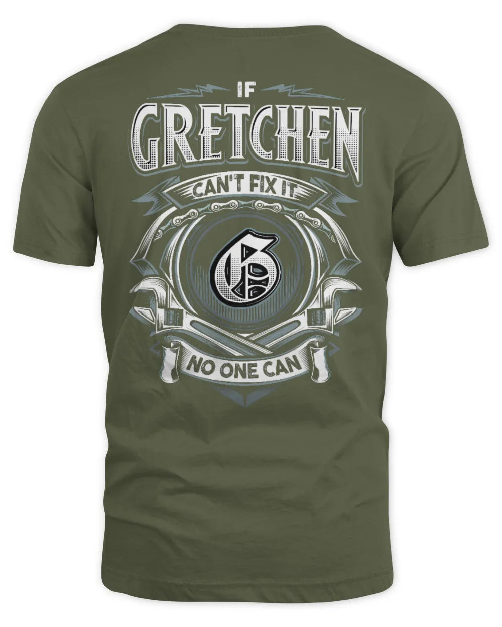 GRETCHEN AP81-K4-626 - Personalized Ahmed Quote Apparel “If Ahmed Can't Fix It, No One Can” - Unisex Standard T-Shirt - Military Green