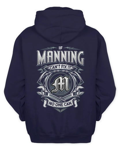 MANNING AP81-K4-626 - Personalized Ahmed Quote Apparel “If Ahmed Can't Fix It, No One Can” - Unisex Hoodie - Navy