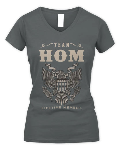 HOM TP06-K82 – Personalized Classic Style Apparel “Team NAME Lifetime Member” - Women's V-Neck T-Shirt - Charcoal