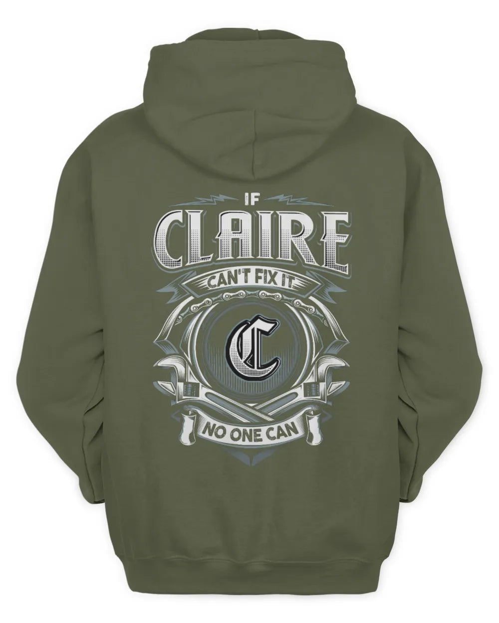 CLAIRE AP81-K4-626 - Personalized Ahmed Quote Apparel “If Ahmed Can't Fix It, No One Can” - Unisex Hoodie - Military Green