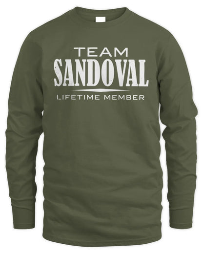SANDOVAL BL62-K4-128 - Personalized “Team NAME Lifetime Member” - Men's Long Sleeved T-Shirt - Military Green