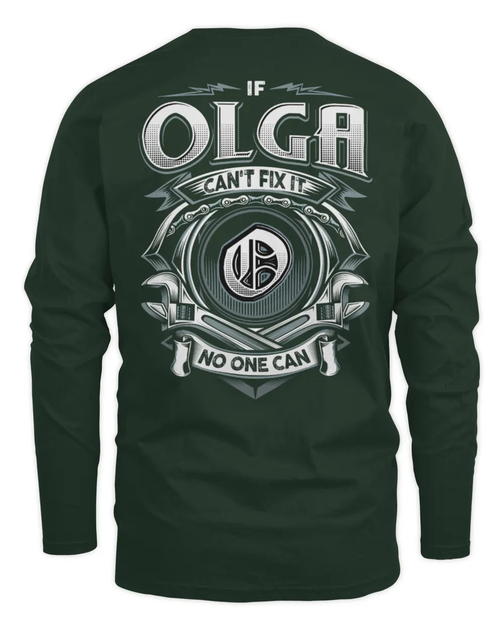 OLGA AP81-K4-626 - Personalized Ahmed Quote Apparel “If Ahmed Can't Fix It, No One Can” - Men's Long Sleeved T-Shirt - Forest Green