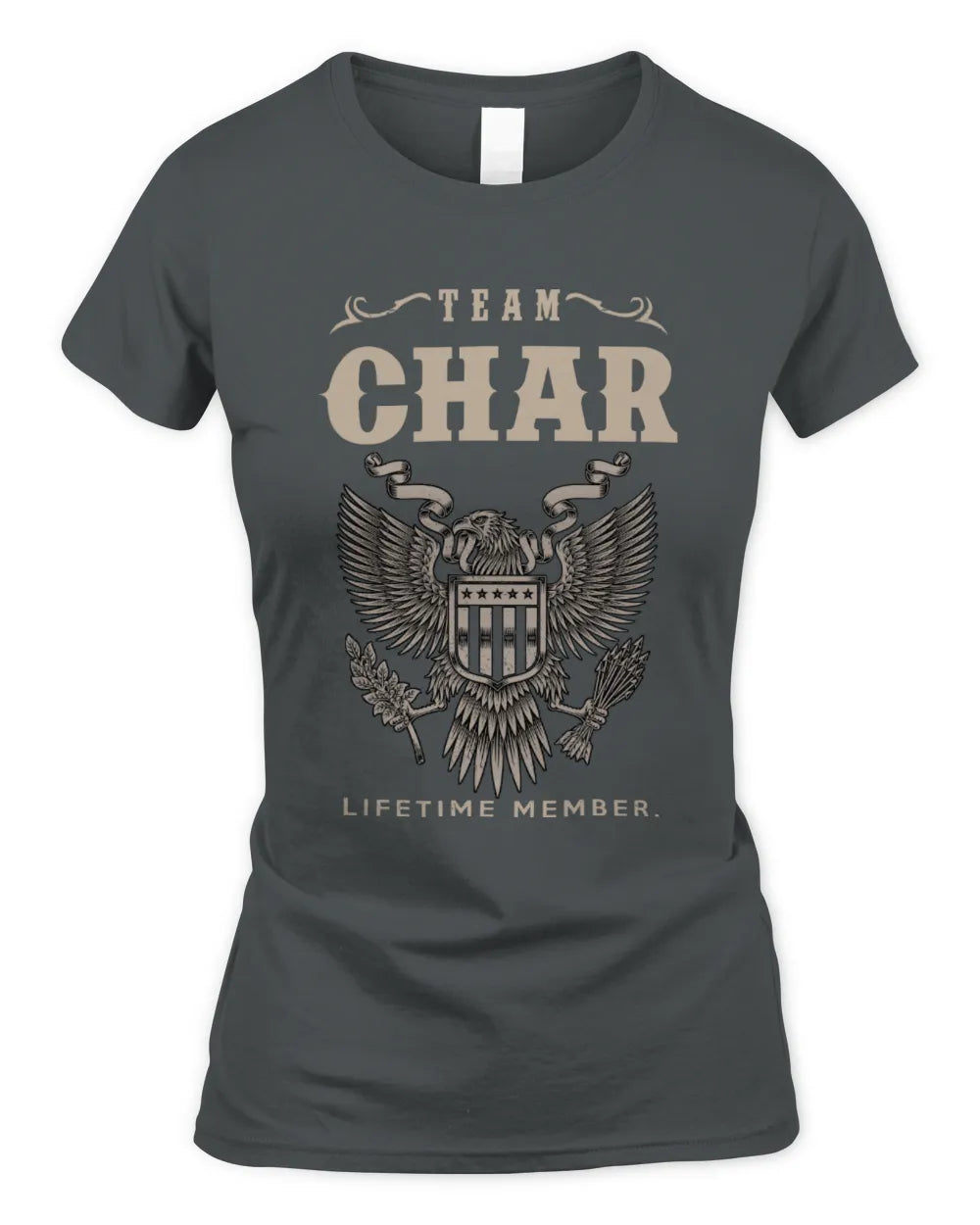 CHAR TP06-K82 – Personalized Classic Style Apparel “Team NAME Lifetime Member” - Women's Standard T-Shirt - Charcoal