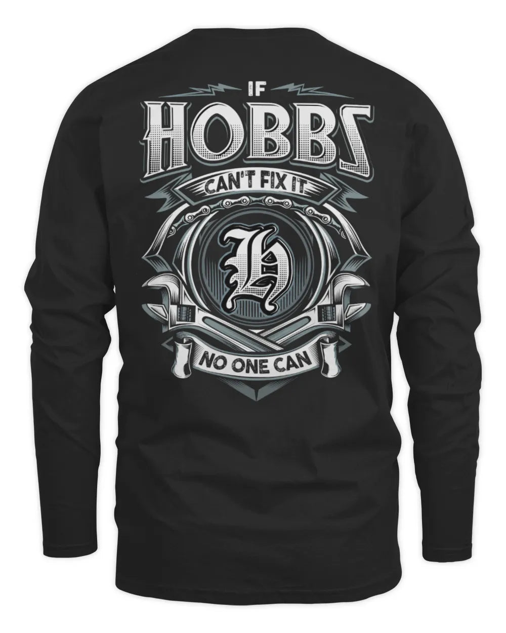 HOBBS AP81-K4-626 - Personalized Ahmed Quote Apparel “If Ahmed Can't Fix It, No One Can” - Men's Long Sleeved T-Shirt - Black