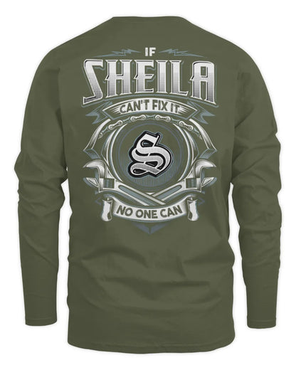 SHEILA AP81-K4-626 - Personalized Ahmed Quote Apparel “If Ahmed Can't Fix It, No One Can” - Men's Long Sleeved T-Shirt - Military Green