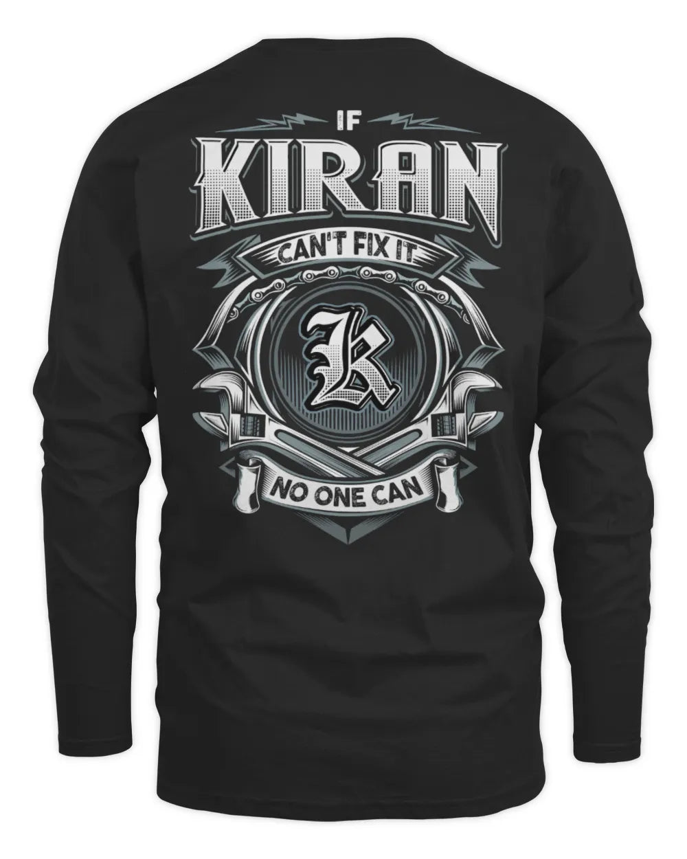 KIRAN AP81-K4-626 - Personalized Ahmed Quote Apparel “If Ahmed Can't Fix It, No One Can” - Men's Long Sleeved T-Shirt - Black