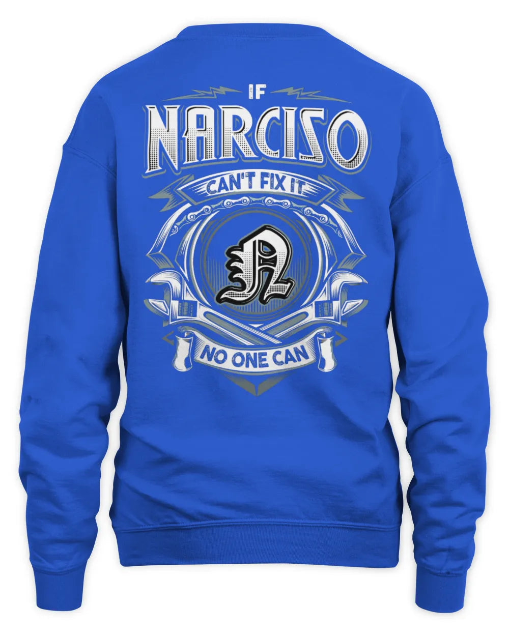 NARCISO AP81-K4-626 - Personalized Ahmed Quote Apparel “If Ahmed Can't Fix It, No One Can” - Unisex Sweatshirt - Royal