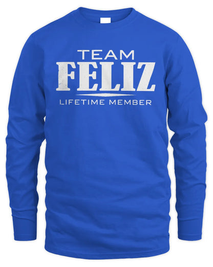 FELIZ BL62-K4-128 - Personalized “Team NAME Lifetime Member” - Men's Long Sleeved T-Shirt - Royal