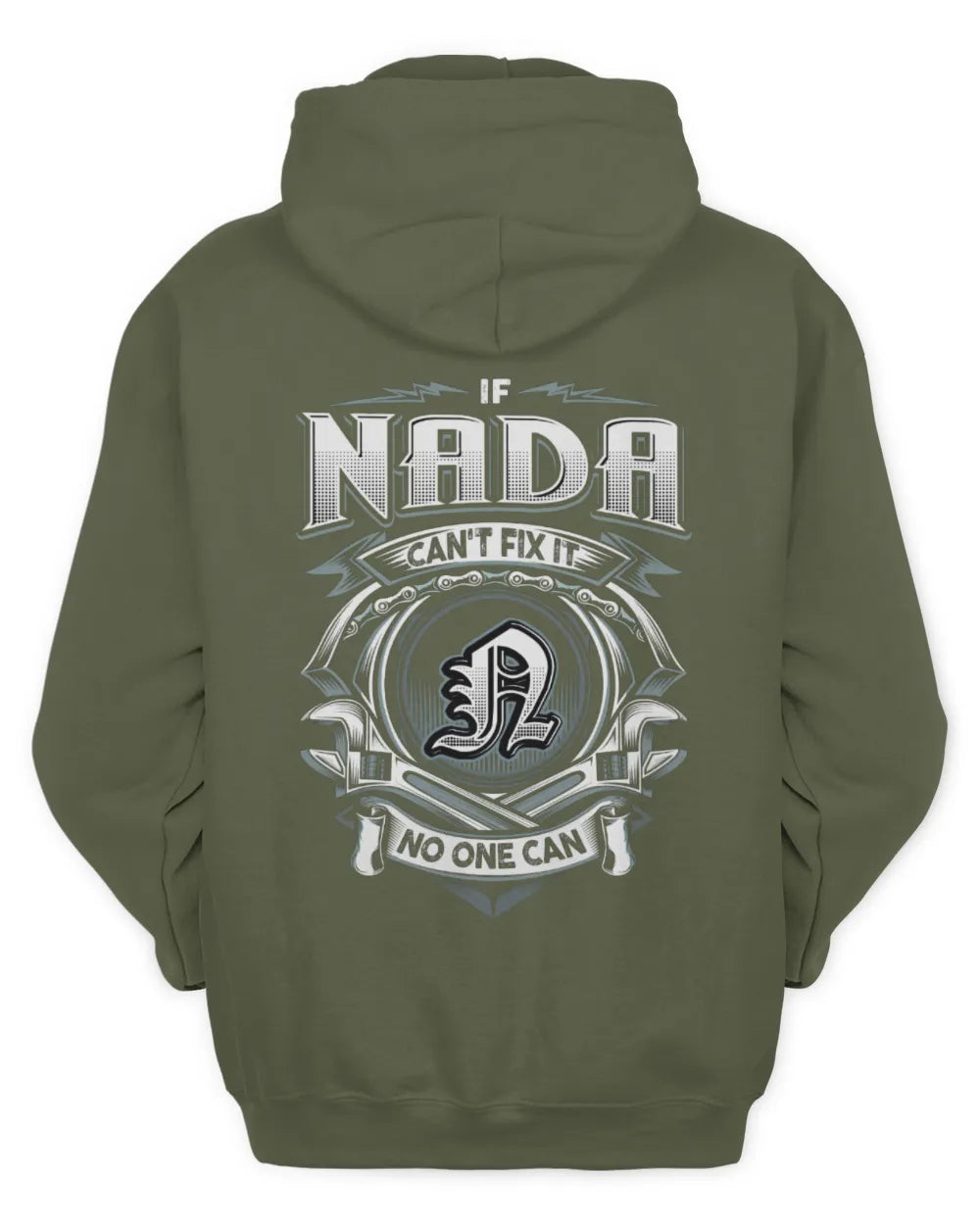NADA AP81-K4-626 - Personalized Ahmed Quote Apparel “If Ahmed Can't Fix It, No One Can” - Unisex Hoodie - Military Green