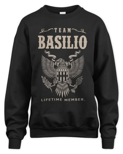 BASILIO TP06-K82 – Personalized Classic Style Apparel “Team NAME Lifetime Member” - Unisex Sweatshirt - Black
