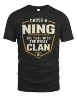 NING NT1-K008 Cross A/An NAME, You Deal With the Whole Clan | Personalized Vintage T-Shirt - Unisex Standard T-Shirt - Black