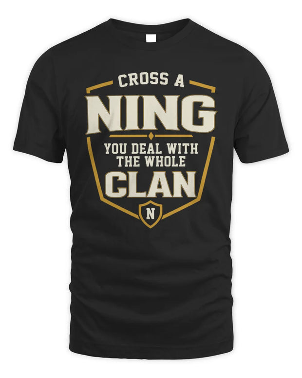 NING NT1-K008 Cross A/An NAME, You Deal With the Whole Clan | Personalized Vintage T-Shirt