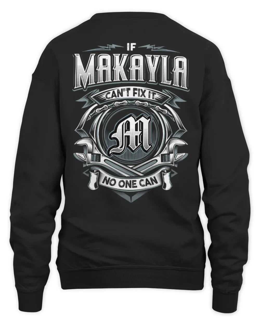 MAKAYLA AP81-K4-626 - Personalized Ahmed Quote Apparel “If Ahmed Can't Fix It, No One Can” - Unisex Sweatshirt - Black