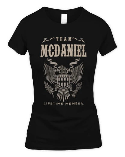 MCDANIEL TP06-K82 – Personalized Classic Style Apparel “Team NAME Lifetime Member” - Women's Standard T-Shirt - Black