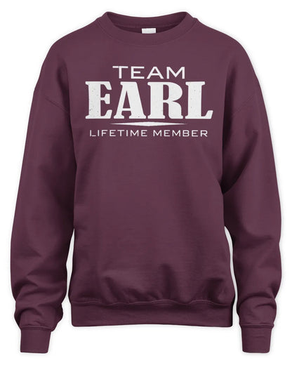 EARL BL62-K4-128 - Personalized “Team NAME Lifetime Member” - Unisex Sweatshirt - Maroon