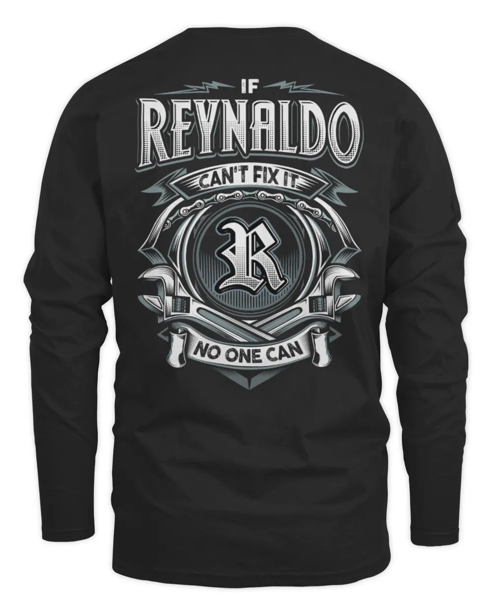 REYNALDO AP81-K4-626 - Personalized Ahmed Quote Apparel “If Ahmed Can't Fix It, No One Can” - Men's Long Sleeved T-Shirt - Black