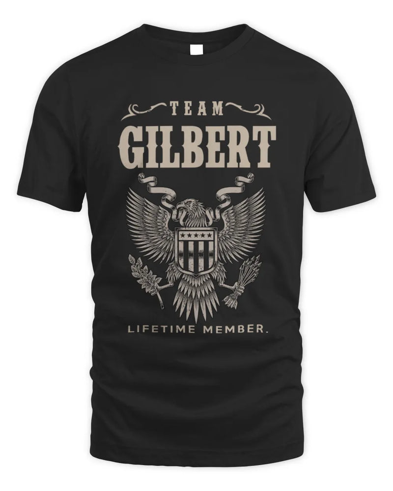 GILBERT TP06-K82 – Personalized Classic Style Apparel “Team NAME Lifetime Member” - Unisex Standard T-Shirt - Black