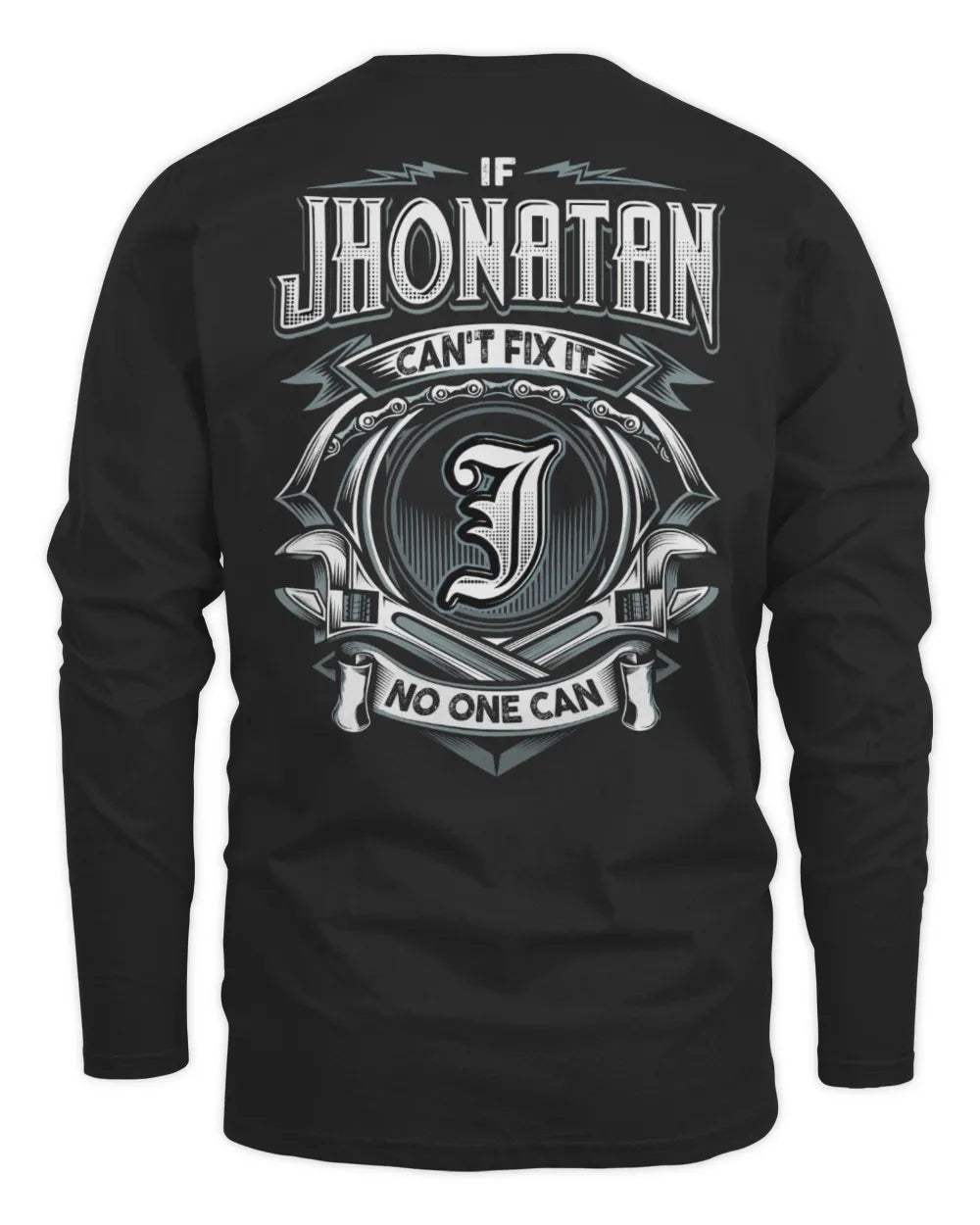 JHONATAN AP81-K4-626 - Personalized Ahmed Quote Apparel “If Ahmed Can't Fix It, No One Can” - Men's Long Sleeved T-Shirt - Black