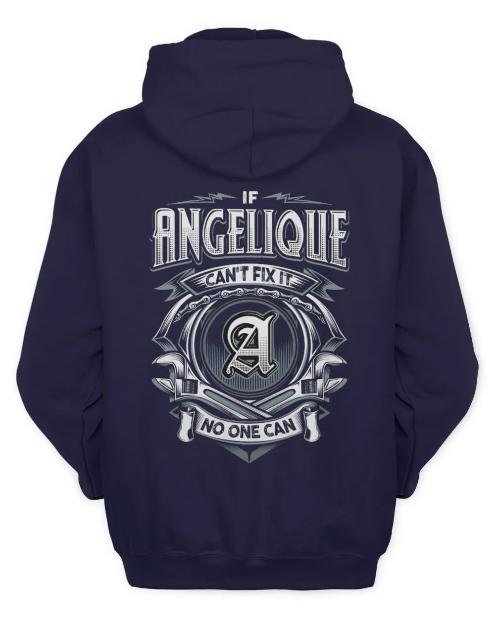 ANGELIQUE AP81-K4-626 - Personalized Ahmed Quote Apparel “If Ahmed Can't Fix It, No One Can” - Unisex Hoodie - Navy