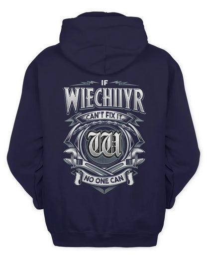 WIECHIIYR AP81-K4-626 - Personalized Ahmed Quote Apparel “If Ahmed Can't Fix It, No One Can” - Unisex Hoodie - Navy