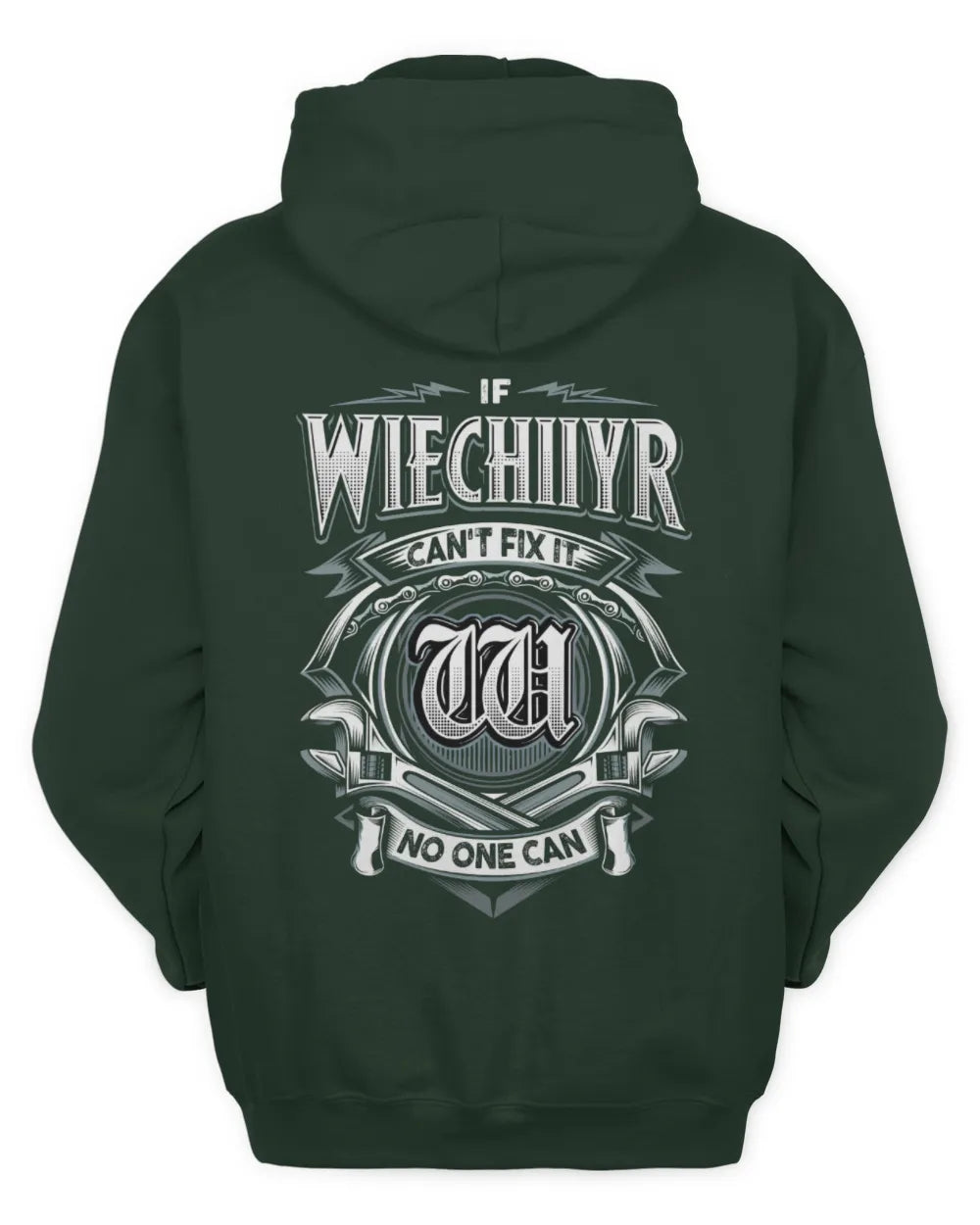 WIECHIIYR AP81-K4-626 - Personalized Ahmed Quote Apparel “If Ahmed Can't Fix It, No One Can” - Unisex Hoodie - Forest Green
