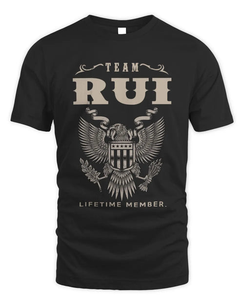 RUI TP06-K82 – Personalized Classic Style Apparel “Team NAME Lifetime Member” - Unisex Standard T-Shirt - Black