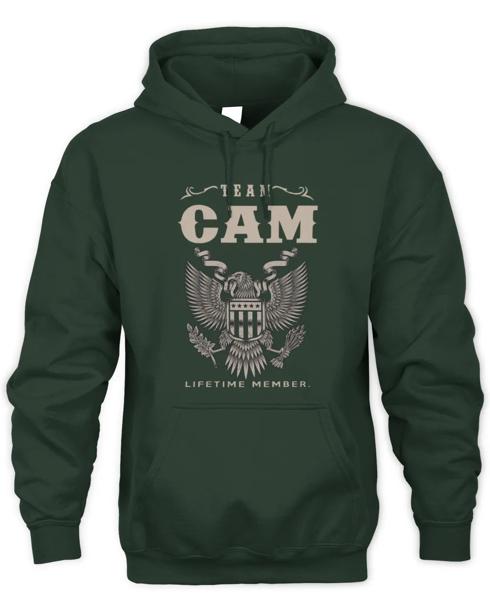 CAM TP06-K82 – Personalized Classic Style Apparel “Team NAME Lifetime Member” - Unisex Hoodie - Forest Green