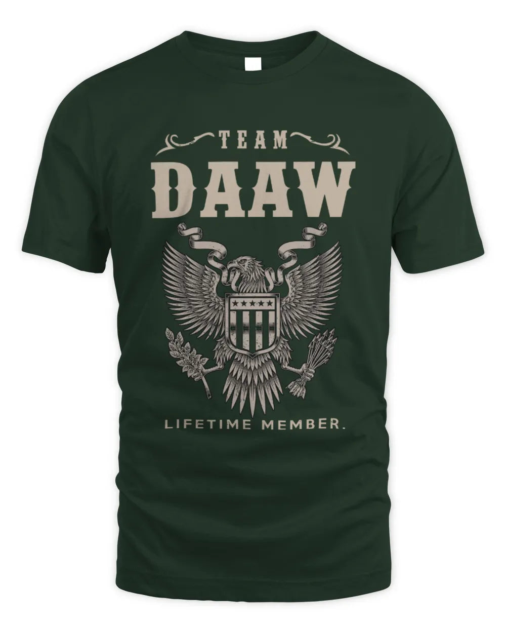 DAAW TP06-K82 – Personalized Classic Style Apparel “Team NAME Lifetime Member” - Unisex Standard T-Shirt - Forest Green