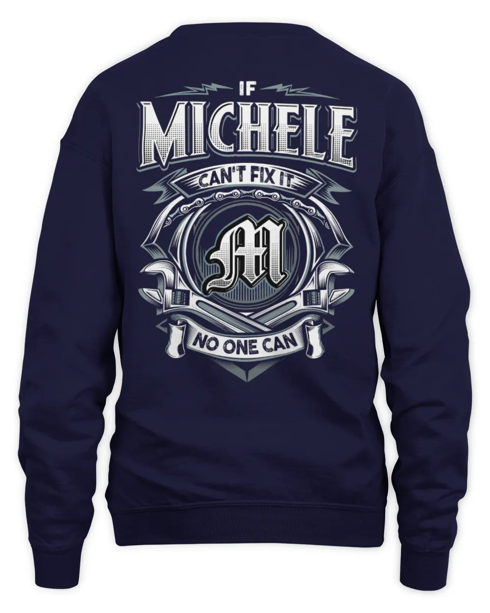 MICHELE AP81-K4-626 - Personalized Ahmed Quote Apparel “If Ahmed Can't Fix It, No One Can” - Unisex Sweatshirt - Navy
