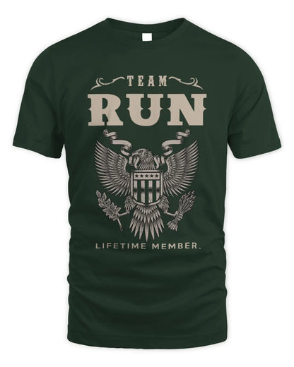 RUN TP06-K82 – Personalized Classic Style Apparel “Team NAME Lifetime Member” - Unisex Standard T-Shirt - Forest Green
