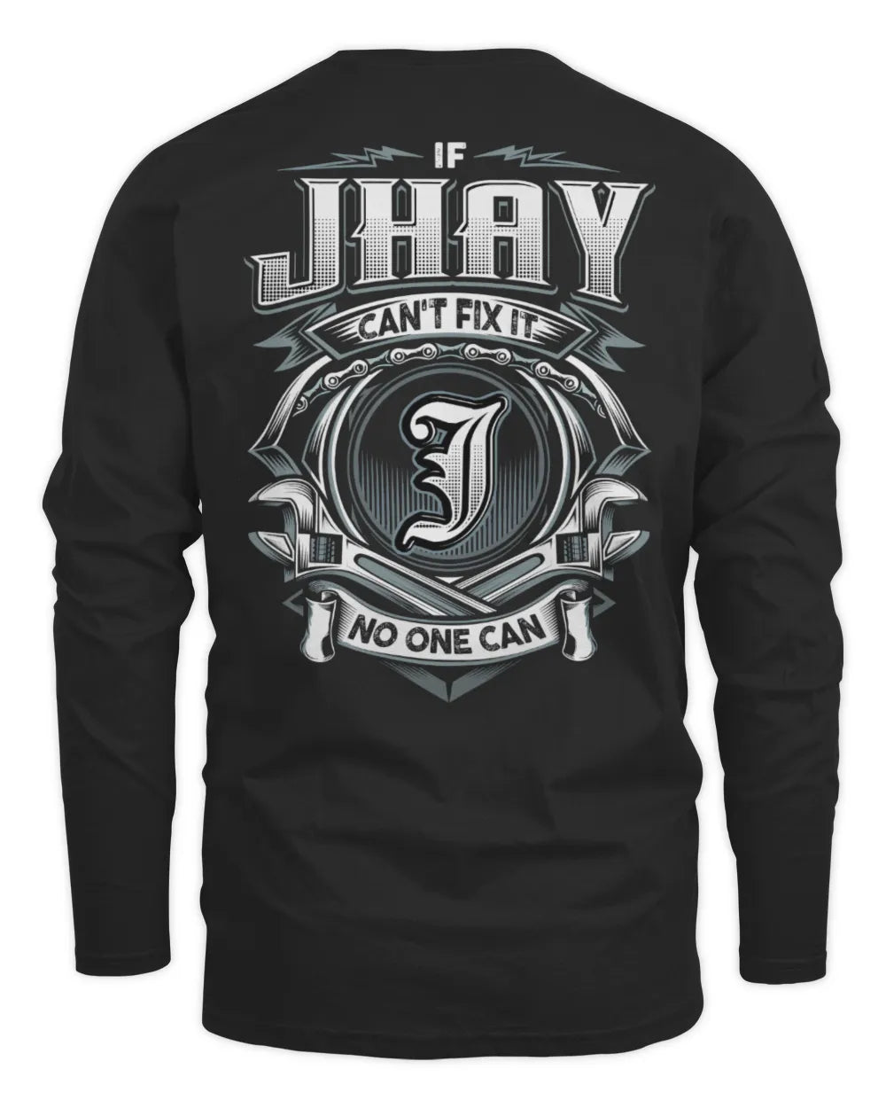 JHAY AP81-K4-626 - Personalized Ahmed Quote Apparel “If Ahmed Can't Fix It, No One Can” - Men's Long Sleeved T-Shirt - Black